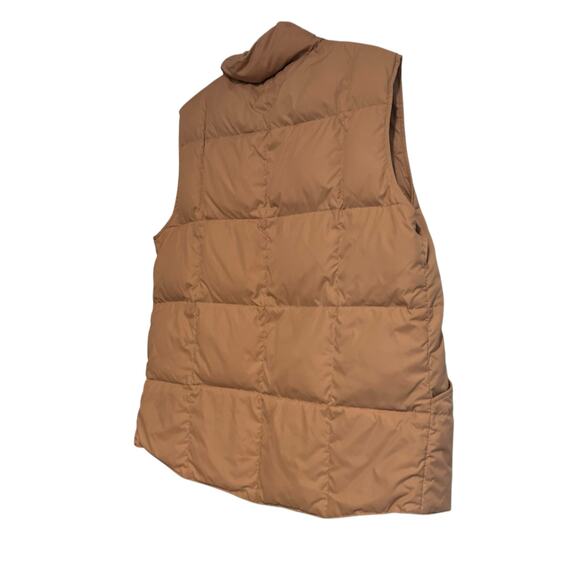 Lands’ End Down Puffer Vest Men’s Large – Tan Snap Button Lightweight - Picture 4 of 16